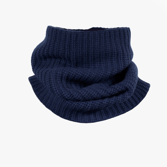 MAGASCHONI Ribbed Wool & Cashmere Neck Warmer in Denim Blue NWT - Picture 2 of 8